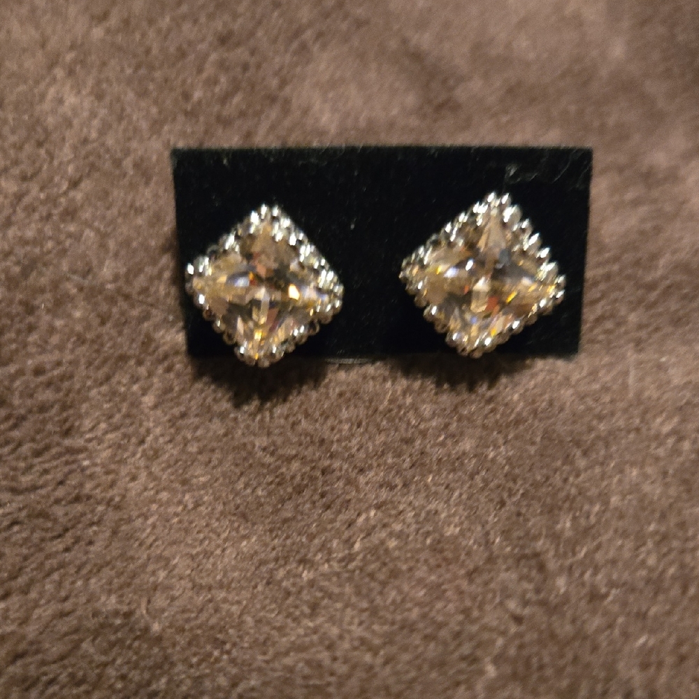 Pink Cz Stud Earrings